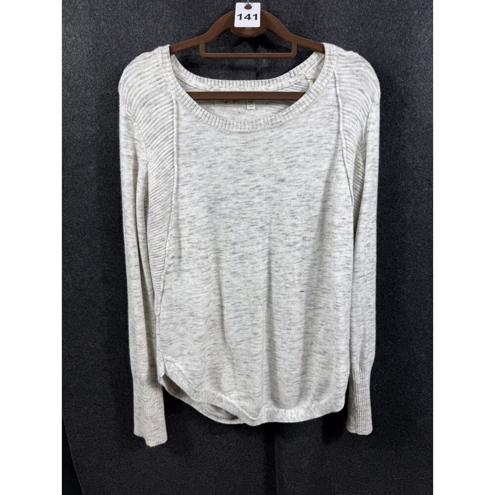(M) - Women's RD Style Grey Heather Ribbed Knit Pullover Sweater
